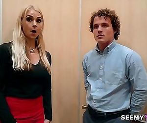 My boss angry wife Sarah Vandella fucks me in the elevator 6 min HD